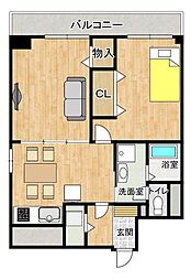 古町ツインタワーハイツ 2DKの間取図画像