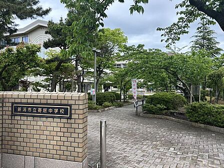 新潟市立寄居中学校 【中学校】寄居中学校まで約220m(徒歩約3分)です。学校が近いと朝もゆっくりでき、お母さんも安心ですね。 240m