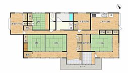 真岡市上江連　平家建て 5SLDKの間取り