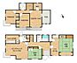 間取り：【間取図】5SLDDKKの木造2階建てのお家です。2階各居室には2つ窓があり、風通しもいいお部屋になっていますね。また各部屋に収納があるので、部屋を広く使える間取りになっています。