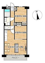 ダイアパレス高崎ガーデンステージ 2LDKの間取図画像