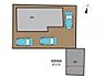 駐車場：区画図になります。お車は3台止まるように拡張し、停めやすいよう門柱も撤去しています。共働きでお車の使用頻度が高い世帯でもストレスなく生活ができそうですね。