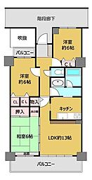 ダイアパレスリバーコート熊谷 3LDKの間取図画像