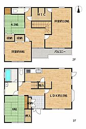 甲府市中小河原町　戸建て 4LDKの間取り