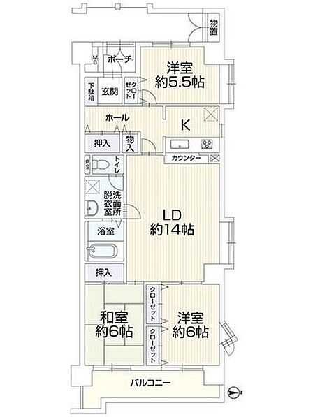 3LDK 間取り