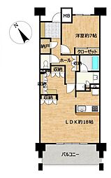 一条レジデンス浜松 1SLDKの間取図画像