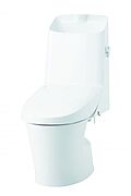 【同仕様写真】トイレはリクシル製の温水洗浄機能付きに新品交換します。表面は凹凸がないため汚れが付きにくく、継ぎ目のない形状でお手入れが簡単です。節水機能付きなのでお財布にも優しいですね。