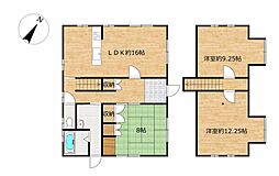 富山市八尾町上高善寺　戸建て 3LDKの間取り