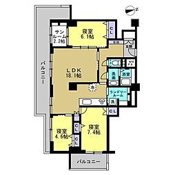 アイビーガーデン大手町 3LDKの間取図画像