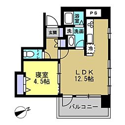 オリンピア春日町 1LDKの間取図画像