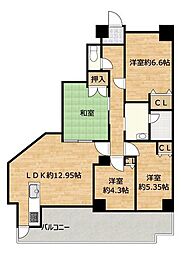 信開ガーデンコート文京 4LDKの間取図画像