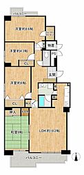 名谷つつじが丘ビレジ1号棟 4LDKの間取図画像