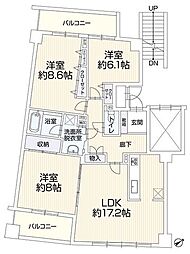 ヒルズアリーナ1番館 3LDKの間取図画像