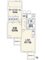 宇品シーサイドマンション 1SLDKの間取図画像