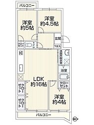 エメラルドマンション船越 3LDKの間取図画像