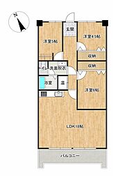 ベルエール宇部文京町 3LDKの間取図画像
