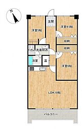 ベルエール宇部文京町 3LDKの間取図画像