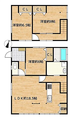 間取り 行橋市行事8丁目13-17