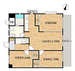 ライオンズマンション黒崎 3LDKの間取図画像