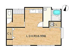 菊池郡大津町大字大林　戸建て 1Kの間取り