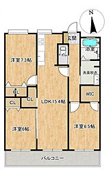グリーンヒル明野天然町 3LDKの間取図画像