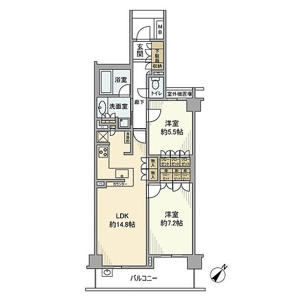 アーテージ市川妙典 ｜千葉県市川市妙典4丁目(賃貸マンション2LDK・2階・65.62㎡)の写真 その1