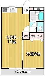 マンション築山第5 1LDKの間取図画像