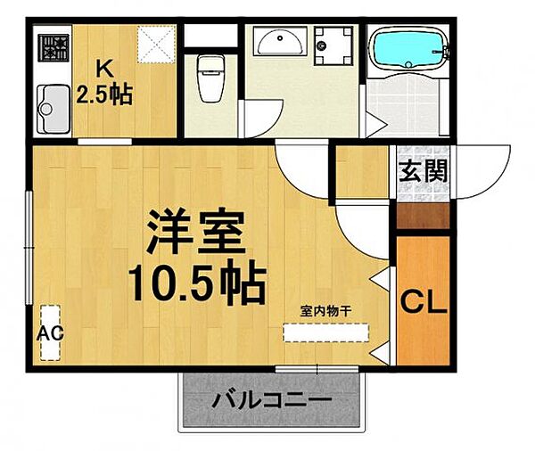 フィエルテ宝塚 ｜兵庫県宝塚市向月町(賃貸アパート1K・2階・32.77㎡)の写真 その2