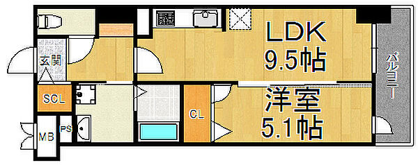 兵庫県西宮市深津町(賃貸マンション1LDK・6階・39.63㎡)の写真 その2