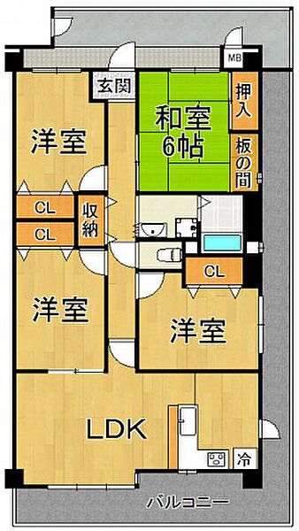 兵庫県西宮市松下町(賃貸マンション4LDK・2階・88.38㎡)の写真 その2