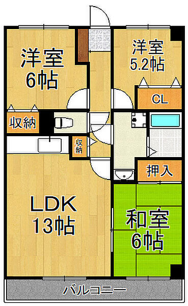 兵庫県西宮市大島町(賃貸マンション3LDK・4階・66.50㎡)の写真 その2