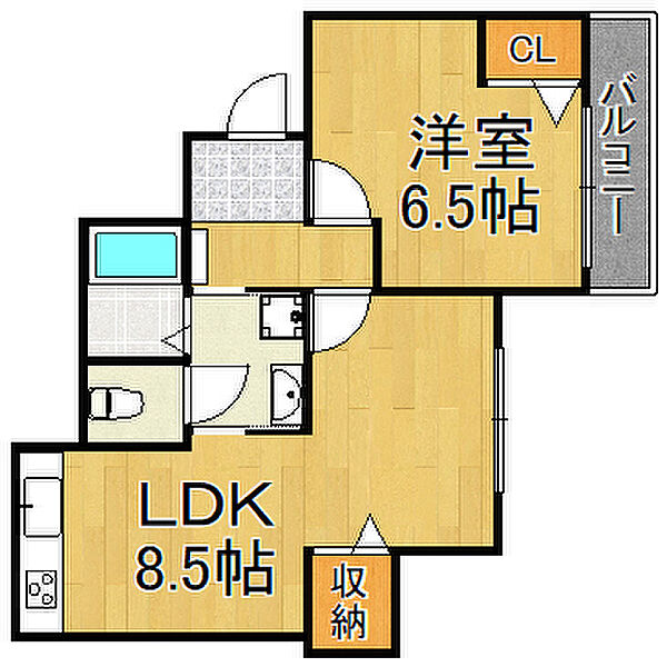 シャトー北野 ｜兵庫県西宮市城ケ堀町(賃貸マンション1LDK・5階・36.00㎡)の写真 その2