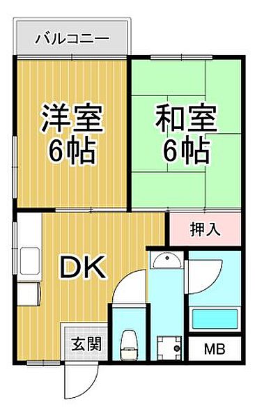 マンション樋口 ｜兵庫県西宮市今津野田町(賃貸マンション2DK・2階・35.00㎡)の写真 その2