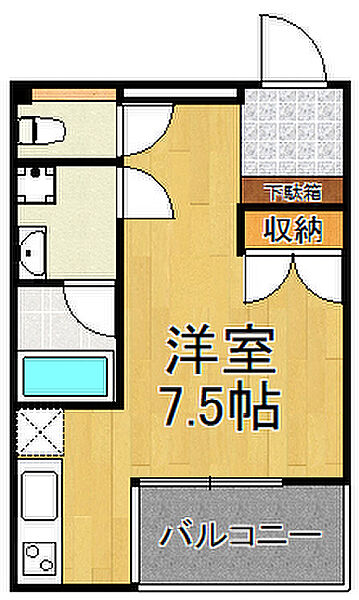 兵庫県西宮市甲子園口北町(賃貸マンション1K・2階・25.00㎡)の写真 その2