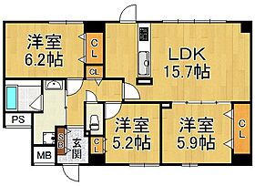 ピーク1  ｜ 兵庫県西宮市老松町（賃貸マンション3LDK・3階・76.44㎡） その1