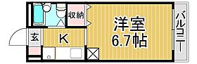 兵庫県西宮市東鳴尾町1丁目（賃貸マンション1K・2階・19.44㎡） その2