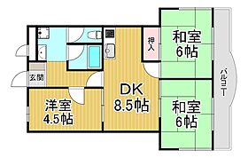 シャルム三田  ｜ 兵庫県西宮市中島町（賃貸マンション3LDK・2階・53.66㎡） その2