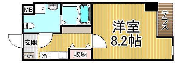 兵庫県西宮市門戸荘(賃貸マンション1K・1階・24.96㎡)の写真 その2