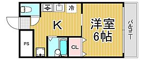 サンハイツバロン  ｜ 兵庫県西宮市東鳴尾町1丁目（賃貸マンション1K・2階・24.10㎡） その1