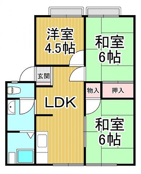 サニーハイツ東甲子園 ｜兵庫県西宮市若草町1丁目(賃貸アパート3LDK・1階・51.80㎡)の写真 その2