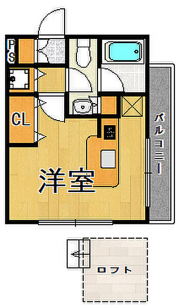 ブリストル ｜兵庫県西宮市田代町(賃貸マンション1R・3階・24.50㎡)の写真 その3