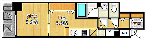 Verde与古道 ｜兵庫県西宮市与古道町(賃貸マンション1DK・4階・31.45㎡)の写真 その2