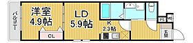 フジパレス香櫨園ノース  ｜ 兵庫県西宮市川西町（賃貸アパート1LDK・3階・33.60㎡） その2