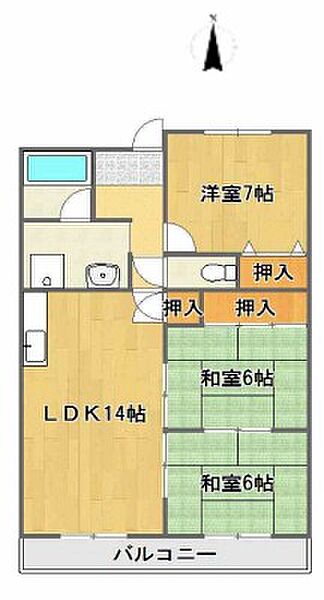 武庫之荘コロニー ｜兵庫県尼崎市武庫之荘7丁目(賃貸マンション3LDK・4階・65.66㎡)の写真 その2