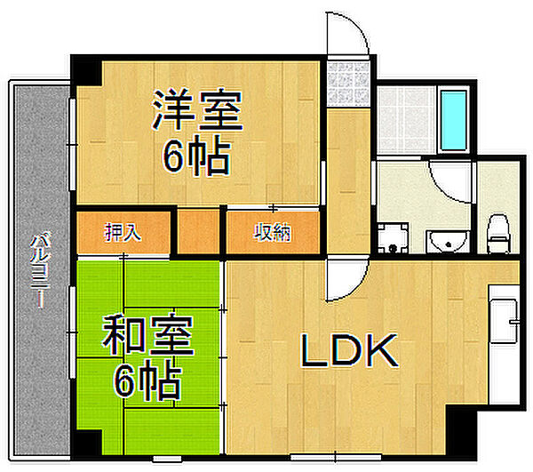 Y`sコート蘭びっく ｜兵庫県尼崎市浜田町5丁目(賃貸マンション2LDK・4階・55.05㎡)の写真 その2