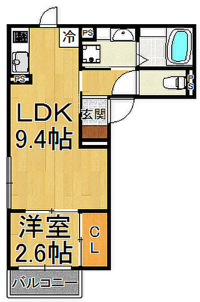 エクレール立花 ｜兵庫県尼崎市立花町3丁目(賃貸アパート1LDK・3階・31.59㎡)の写真 その2