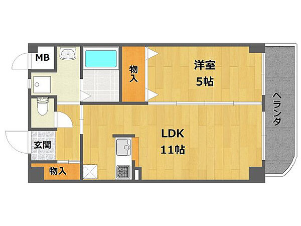 アンアーク ｜兵庫県尼崎市東園田町9丁目(賃貸マンション1LDK・3階・37.99㎡)の写真 その2