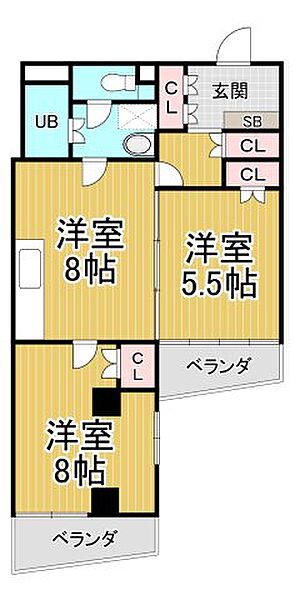 KT-2ビル ｜兵庫県尼崎市昭和南通4丁目(賃貸マンション2LDK・3階・52.00㎡)の写真 その2