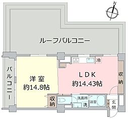 上高田マンション 1LDKの間取図画像