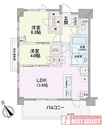 レーヴステージ善福寺公園 2LDKの間取図画像